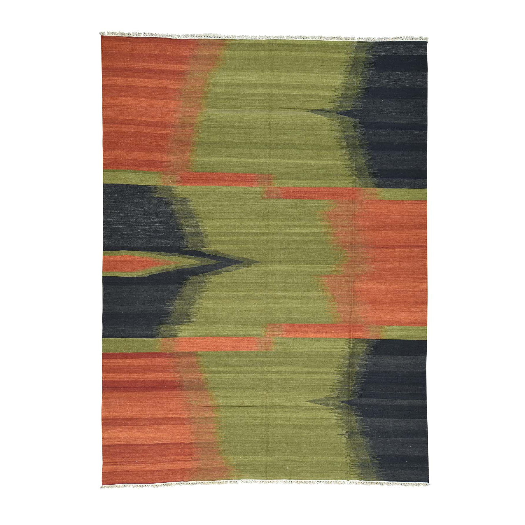 Casual Wool Hand-Woven Area Rug 9'1